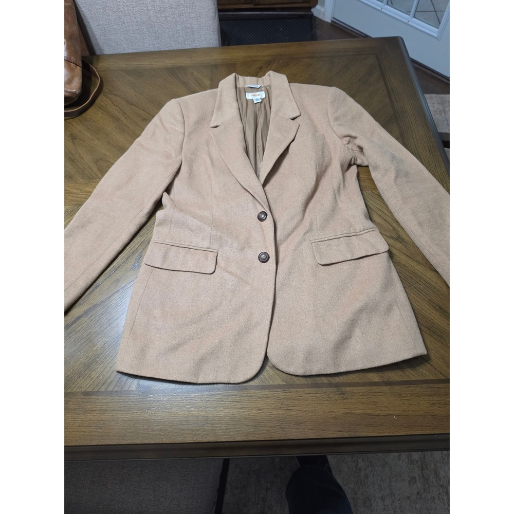 Talbots Pure Camel Hair Blazer Tan Made in Italy Women's Size 10 Jacket FLAWS